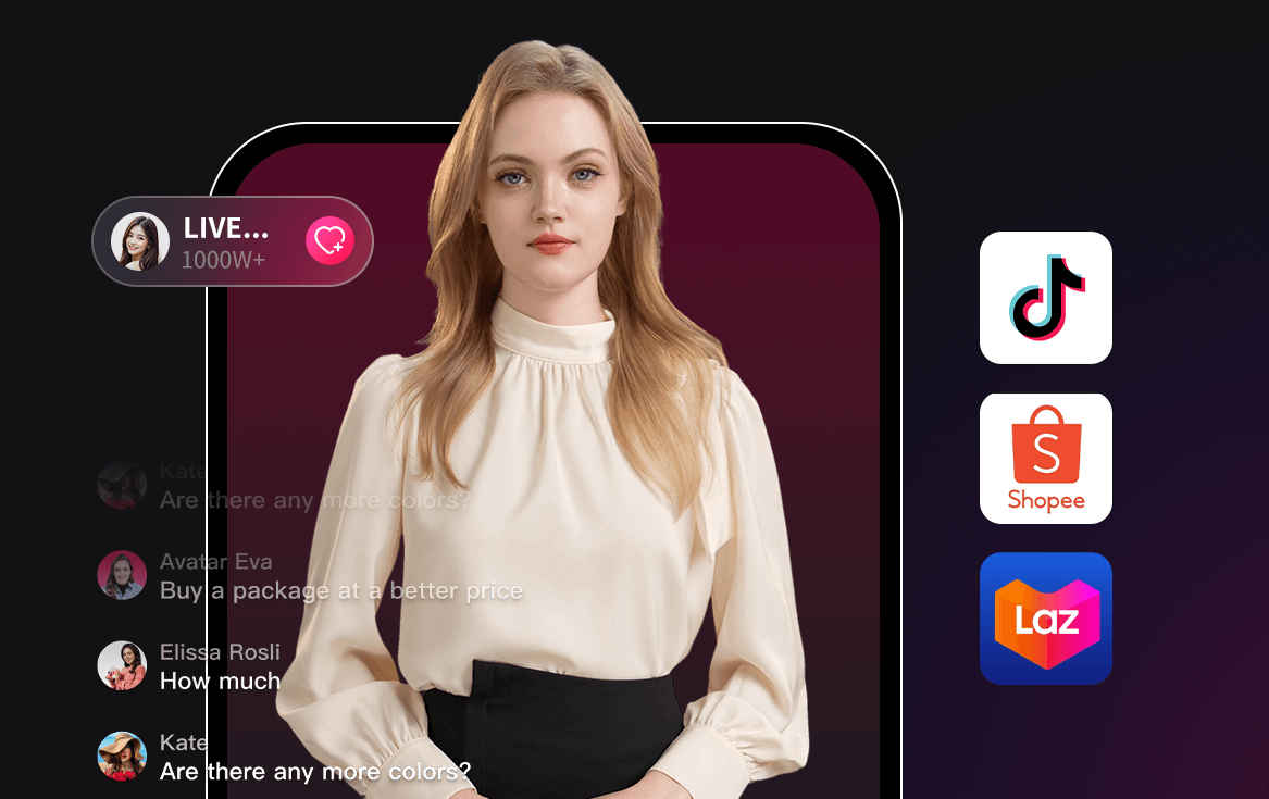 Supports auto-reply in livestreamings on platforms like TikTok, Shopee, Lazada, etc.